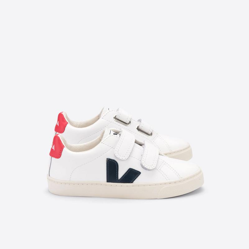 Tenis Veja Niños Outlet - Esplar Velcro Zapatillas Blancas Cuero ES2689363